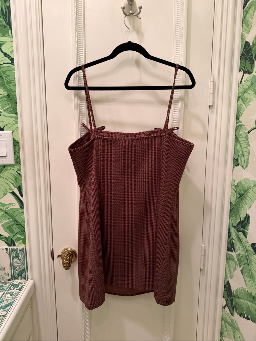 Hill House Home Rennie Dress Brown Plaid Houndstooth Mini Length Size L - Picture 7 of 8